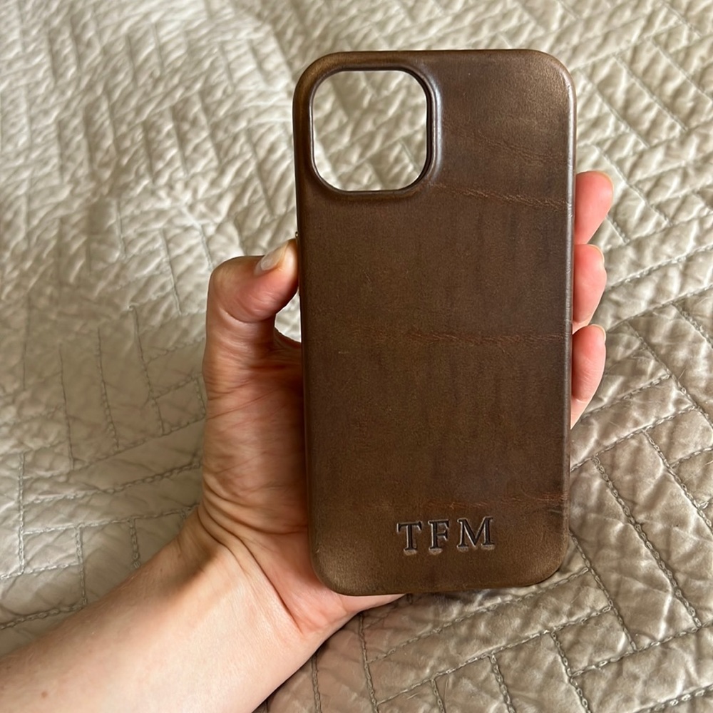 Clayton & Crume “TFM” Brown Leather iPhone 13 Case